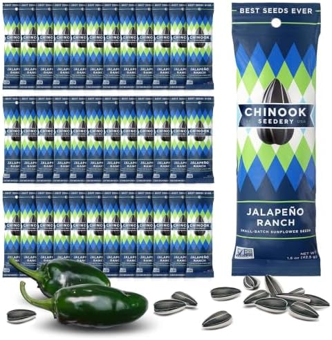 Chinook Seedery Sunflower Seeds to Eat - Jalapeno Ranch - 1.5 oz 36 Pack by ChinookSeedery