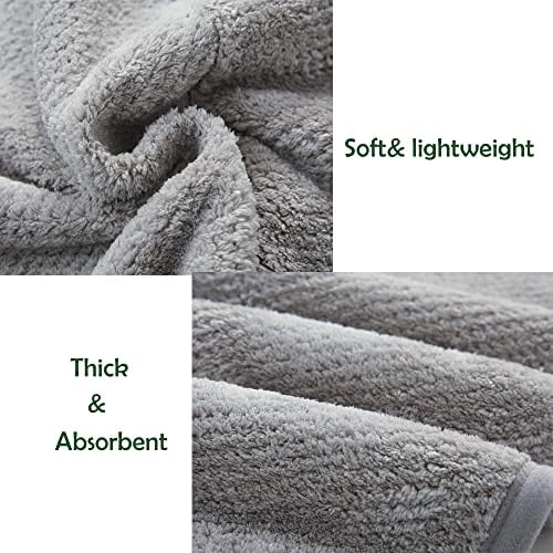 M-bestl 2 Pack Hair Towel Wrap,Absobent Hair Drying Towel with Buttons, Microfiber Hair Towel Wrap to Dry Hair Quickly (Beige&Gray) - Image 4