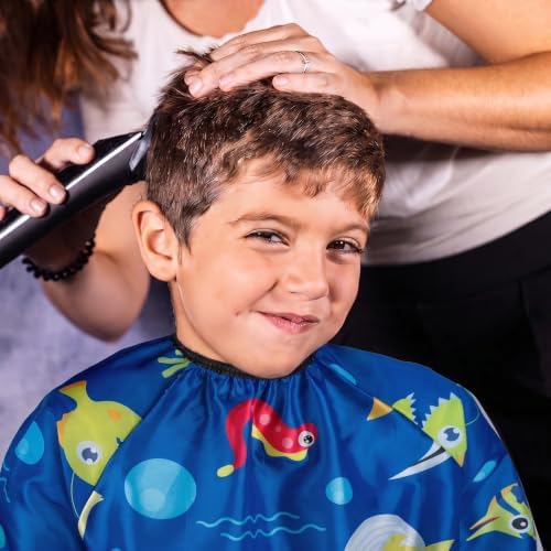 FEBSNOW Kids Barber Cape with Sleeves, Hair Cutting Cape for Boys and Girls - Image 7