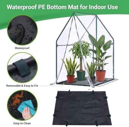 Mini Greenhouse for Indoor Outdoor: Ohuhu Portable Green House with Waterproof Pad for Small Plants Nursery Germination, 36"x36"x58.5" Heavy-Duty PVC Cover Tent Humidity Dome Seedling Accessory - Image 5