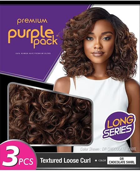 OUTRE HH PURPLE PACK LONG 3PCS - TEXTURED LOOSE CURL (1, JET BLACK) - Image 3