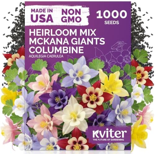 1,000 McKana Giants Mix Columbine Heirloom Flower Seeds, Aquilegia Caerulea by KVITER