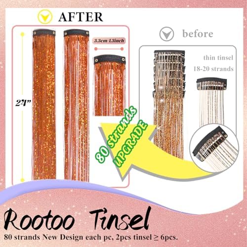 Hair Tinsel Clip in Orange Fairy Hair Tinsel Kit - Image 3