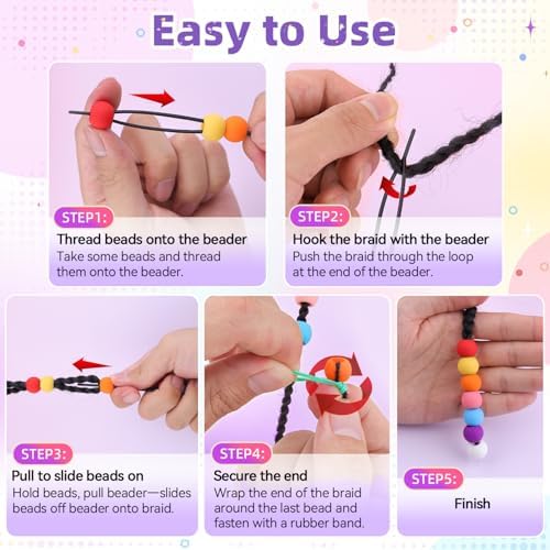 Tinkrstuff 120Pcs 14mm Multicolor Large Silicone Hair Beads - Image 6