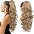 REECHO Ponytail Extension, 24" Claw Clip in Long Curly Wavy Ponytail Hair Extension Jaw Clip on Pony Tails Hairpiece for Women - Dark Blonde by REECHO