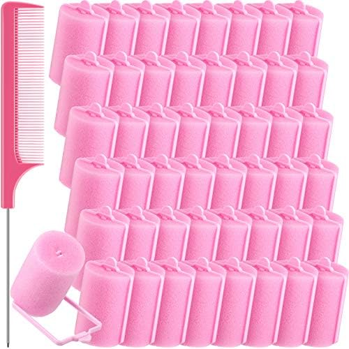 Syhood 48 Pcs Foam Hair Rollers, Sponge Rollers Bulk, Pink, 1.57 inch by Syhood