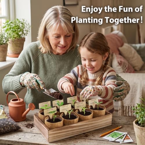 LUOJIBIE Herb Garden Kit Indoor, Herb Growing Kit with Seeds & Tools, Birthday Gifts for Women Men Mom Dad Girls Boys Kids, House Warming Gifts New Home, Kitchen Décor - Image 7