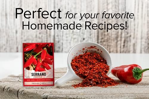 Gardeners Basics Serrano Pepper Seeds for Planting Heirloom Non-GMO Ancho Peppers Plant Seeds for Home Garden Vegetables Makes a Great Gift for Gardening - Image 3