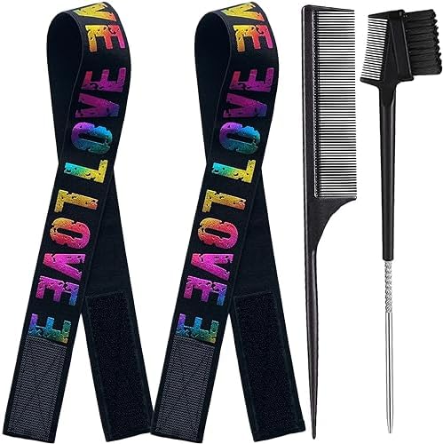 Elastic Wig Bands with Melting and Adjustable Magic Buckle for Lace Frontal Wigs, Edges Lay and Grip, Suitable for Wig Bands and Edges (2PCs, ColorLove) by XConstellation