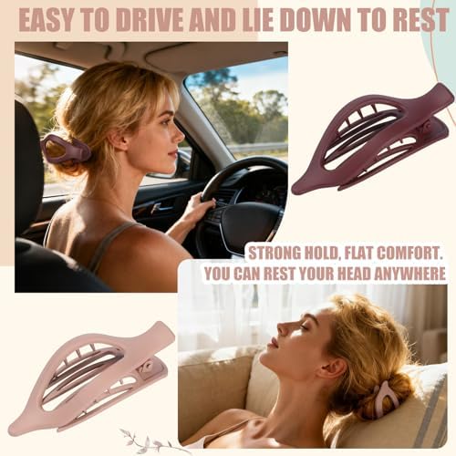 Flat Hair Clips for Women - 6 PCS French Flat Claw Clips Medium Hair Clips for Girls Large Hair Claw Clips for Thick or Thin Hair Strong Hold No Slip Hair Accessories for women (Brown Scarlet) - Image 6