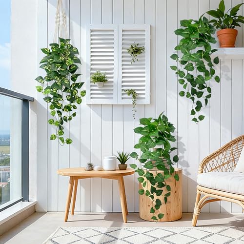 2 Pack Artificial Hanging Plants with White Pots 31.5'' - Image 6