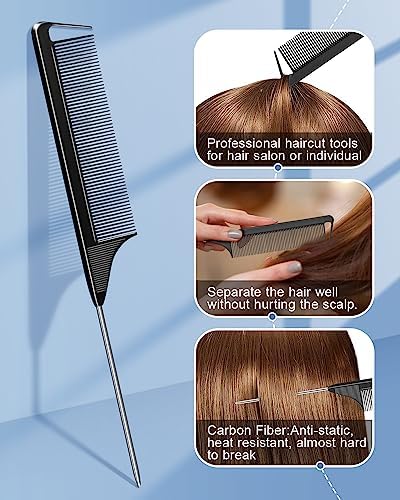 MORGLES 70PCS Metal Hair Styling Clips Set with Rat Tail Combs for Styling - Image 6