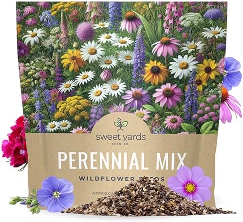 Perennial Wildflower Seeds Mixture - Bulk 1 Ounce Packet - Over 15,000 Pure Live Seed - Open Pollinated and Non GMO… by SweetYards