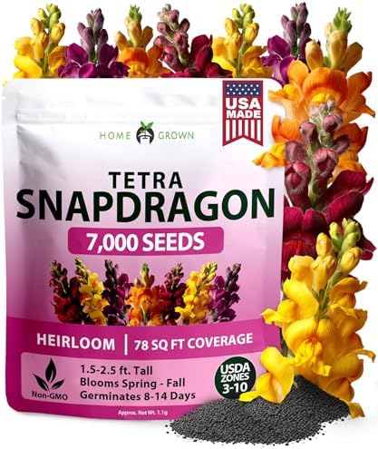 HOME GROWN Tetra Snapdragon 7000 Flower Seeds Antirrhinum majus by HOMEGROWN