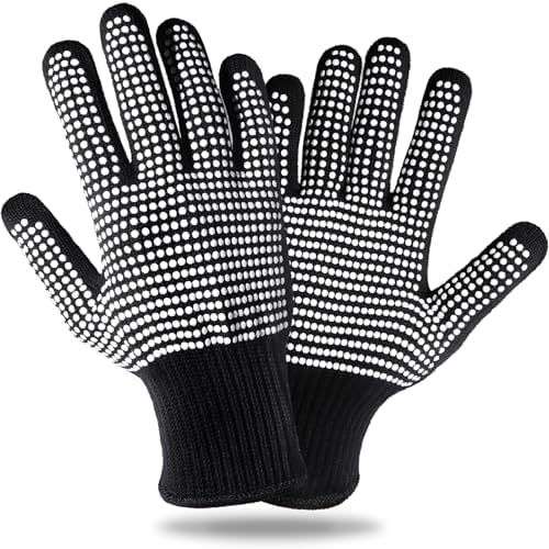 Teenitor 2 Pcs Heat Resistant Gloves With Silicone Bumps, Heat Resistant Gloves For Sublimation, Heat Protection For Hair Styling White by PERFECTYOURBEAUTY