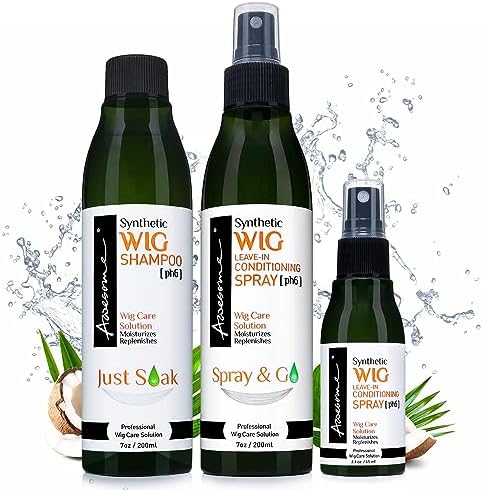 Awesome Synthetic Wig Care Kit, Shampoo & Leave-In Conditioner, 3-Pack by Awesome