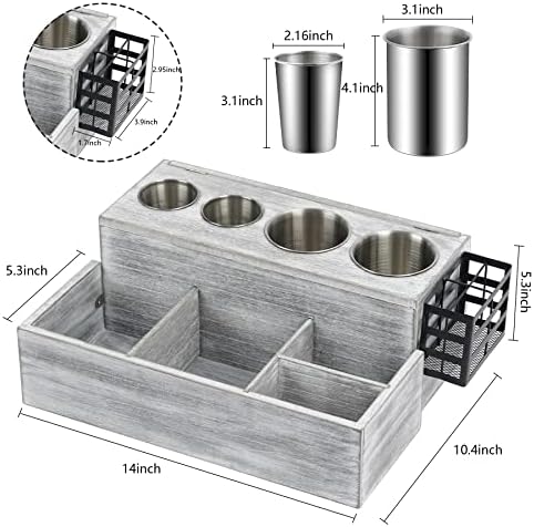 Hair Tool Organizer, Wooden Hair Dryer Holder and Bathroom Countertop Blow Dryer Holder, Vanity Caddy Storage Stand for Accessories, Makeup, Toiletries - Image 5