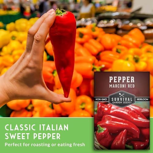 Marconi Red Pepper Seeds for Planting - 2 Packs - Image 4