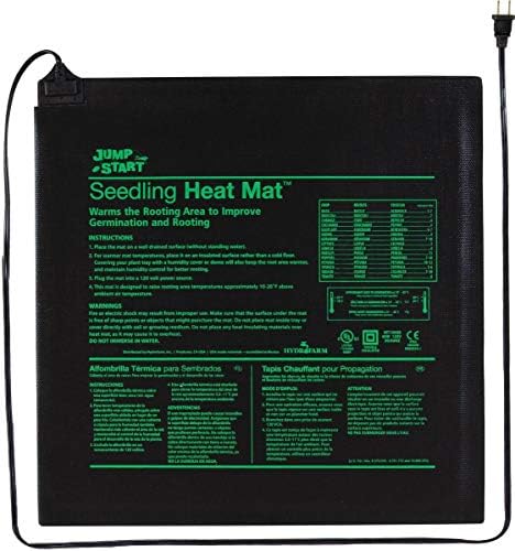 Hydrofarm Jump Start MT10008,45 Watt UL Certified Seedling Seedling & Germination Heat Mat, 20"x20", Black by Hydrofarm