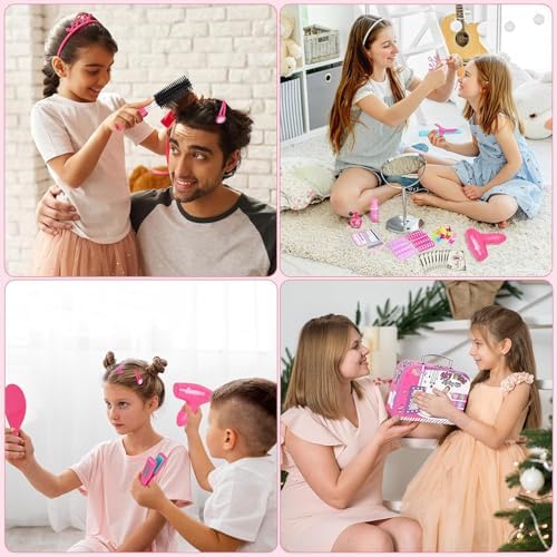 Hair Salon Toys for Girls, Beauty Salon Playset Pretend Hair Styling Set - Image 6