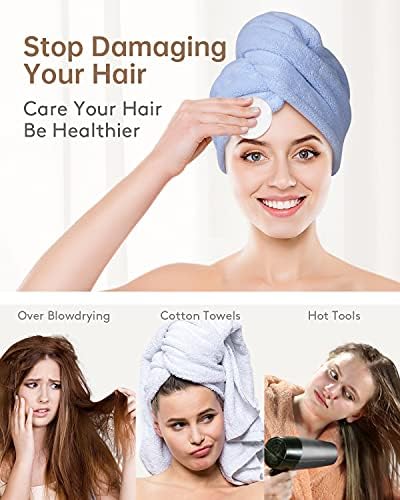 YFONG 3 Pack Microfiber Hair Towels Wrap for Women, Super Absorbent Drying - Image 4