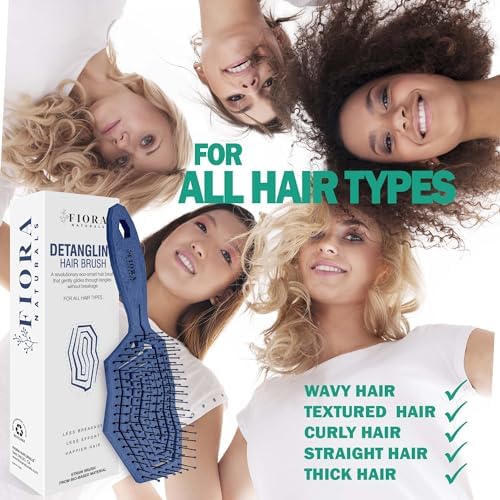 Fiora Naturals Detangling Hair Brush for Women, Detangler Hair Brush, Blue - Image 6