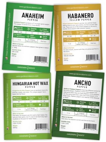 Pepper Seeds Variety Pack Indoor Pepper Growing Kit Our Pepper Seeds Kit Includes Green Bell Pepper, Anaheim, Jalapeno, Cayenne, Habanero, Ancho, Seranno and Hungarian Hot Wax Peppers - Image 7