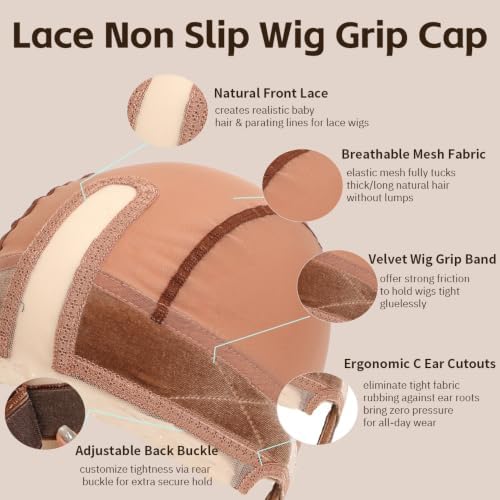 Adjustable Velvet Wig Grip Cap Secure Hold for Glueless Lace Wigs - Image 4
