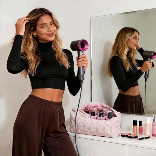 HiTotes Hair Tools Travel Bag Compatible with Dyson Airwrap Cute Floral Travel Case for Shark Flexstyle Hair Tools Organizer - Image 2
