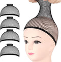 Fandamei Wig Caps, 4PCS Wig Caps Mesh Net Open End, Black Wig Cap for women, Nylon Mesh Wig Cap Net Strength Black by FANDAMEI