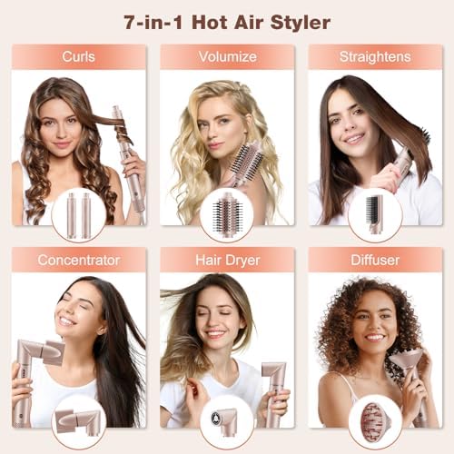 7MAGIC 7-in-1 Air Multi-Styler & Hair Dryer Brush with Auto-Wrap Curlers - Image 2