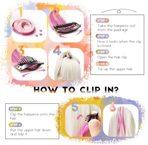 Dreamlover Mix Colored Hair Extensions for Kids, 24 Pieces - Image 6