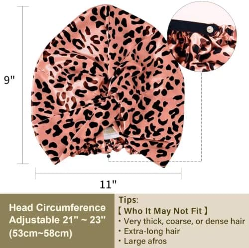 ZIMASILK 22 Momme 100% Pure Silk Bonnet for Sleeping, Leopard Black/Pink - Image 5