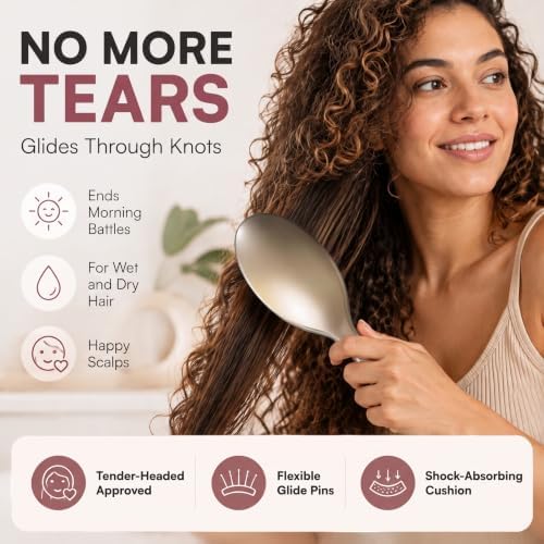 Earth & I Premium Rosegold Oval Hairbrush: Wet & Dry Detangling Brush - Image 6