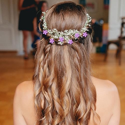 YISSION Rhinestone Decorative Hair Accessories: 20 Cute Mini Purple Flower Hair Clips for Girls, Women, Wedding & Bridal - Image 4