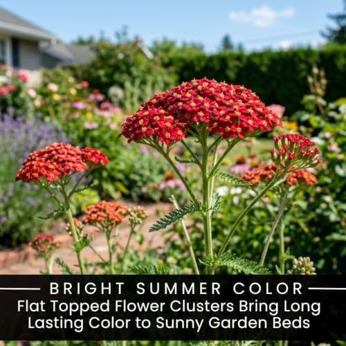 5 Red Yarrow Live Plant Plugs | Achillea Perennial Pollinator Garden Plants - Image 2