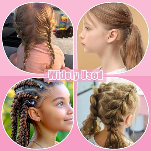 auroray 28 Colors Rubber Bands for Hair, 1500 Pcs Elastic Hair Ties Mini Hair Rubber Bands with 4 Hair Styling Tools 10 Hair Clips Toddler Hair Accessories for Baby Girl Kids - Image 7