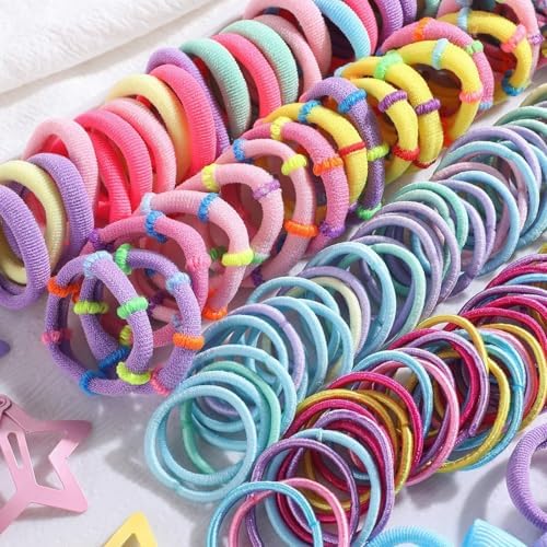 Soft Elastic Hair Ties，Colorful Hair Bobbles for Girls, Multicolor Hair Accessories Set with Hair Tail Tools & Cute Mini Hair Clips (Jumbo Pack(1000PCS)) - Image 4