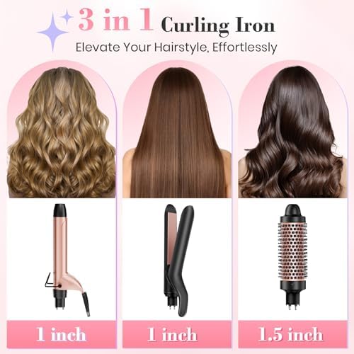 Ufree 3-in-1 Curling Iron Wand Set, Thermal Brush Hair, Straightener - Image 2