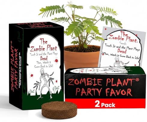 Zombie Plant Party Favors (2) Plays Dead When Touched! Includes Soil, Seeds & Mini Flower Pot. Supplies for Zombie Themed Birthday. Plant it as a Fun Indoor Science Activity by TickleMePlantandZOMBIEPLANTProducts