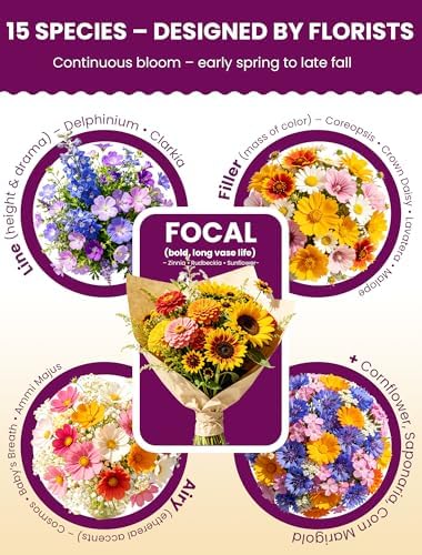 Wildflower Seeds Cut Flower Mix 4 oz - 15 Varieties, Over 30,000 Seeds - Image 2