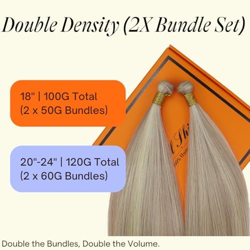 Full Shine Genius Weft Hair Extensions Human Hair for Women 20 Inch 120g - Image 2