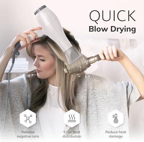 Sndyi Small Round Brush for Blow Out, Nano Thermal Ceramic Ionic Round Hair Brush with Boar Bristles, Boost Shine & Volume, For Short Hair with Quick Blow Drying & Salon Styling -2 Inch, Barrel 1 Inch - Image 4