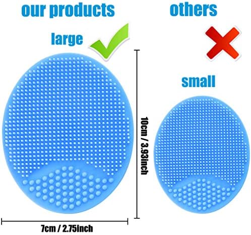 Baby Bath Brush, Baby Cradle Cap Brush, Silicone Massage Brush, Silicone Scrubbers Exfoliator Brush, Baby Skin Scrubbers for Dry Skin and Cradle Cap (Large-Blue & Green) - Image 2