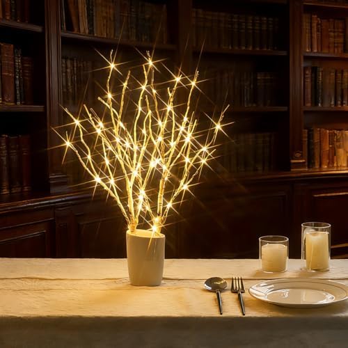 Birchlitland Lighted Birch Branches Battery Operated 18IN 70 LED 8 Function, White or Multiple Colors, Artificial Decorative Branch Lights for Home and Holiday Decoration Indoor Outdoor by Birchlitland