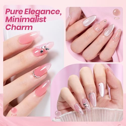 Beetles Soft Tint Nude Gel Nail Polish Set, 20 Colors Jelly Gel Polish Kit - Image 4