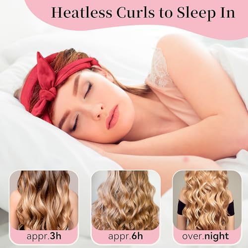 Heatless Curling Rod Headband, 60 Inch Extra Long, Red - Image 4