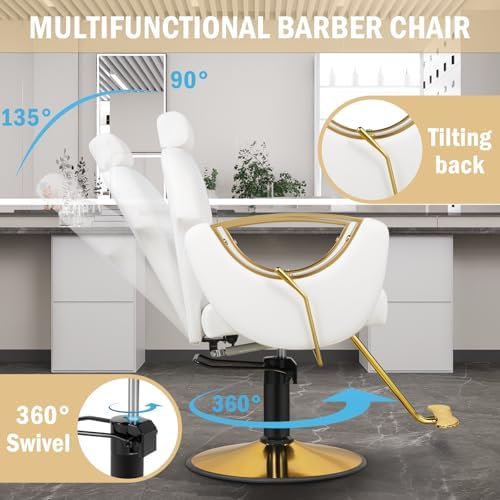 Salon Chair for Hair Stylist, Reclining Hair Salon Chair for Home - Image 5