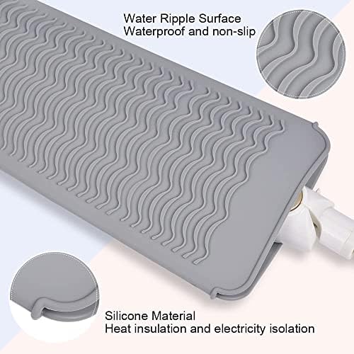 IKOCO Heat Gloves for Hair Styling, Heat Resistant Gloves with Silicone Mat Pouch for Curling Iron, Flat Iron, Straightener, Hot Hair Tools - Image 4