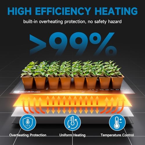 Hon&Guan 2 Packs 10"x 20.75" Seedling Heat Mat with Digital Thermostat - Image 3